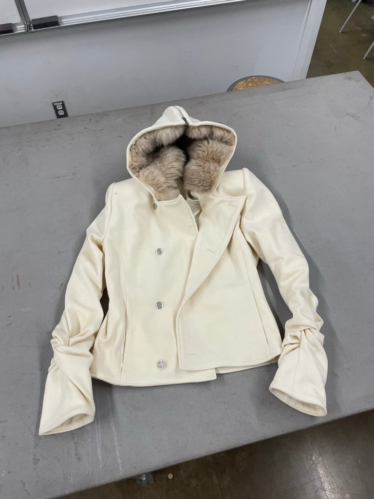 Knotted sleeves wool jacket
