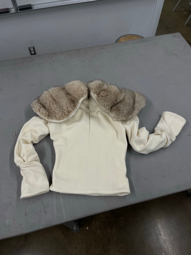 Knotted sleeves wool jacket