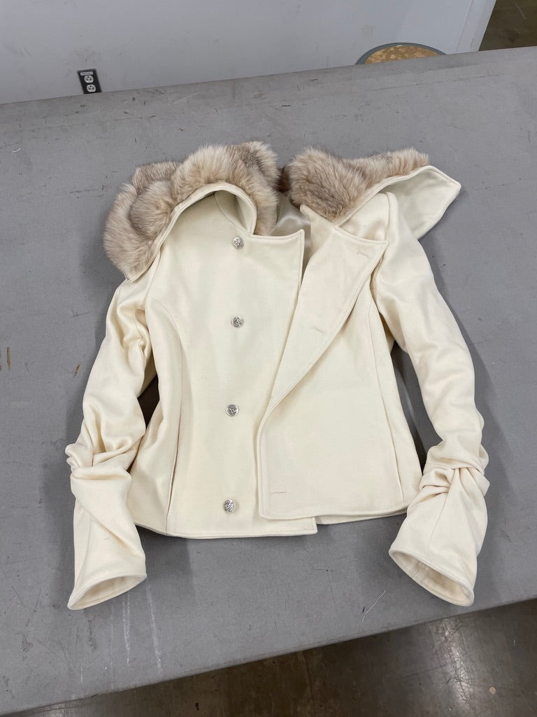 Knotted sleeves wool jacket