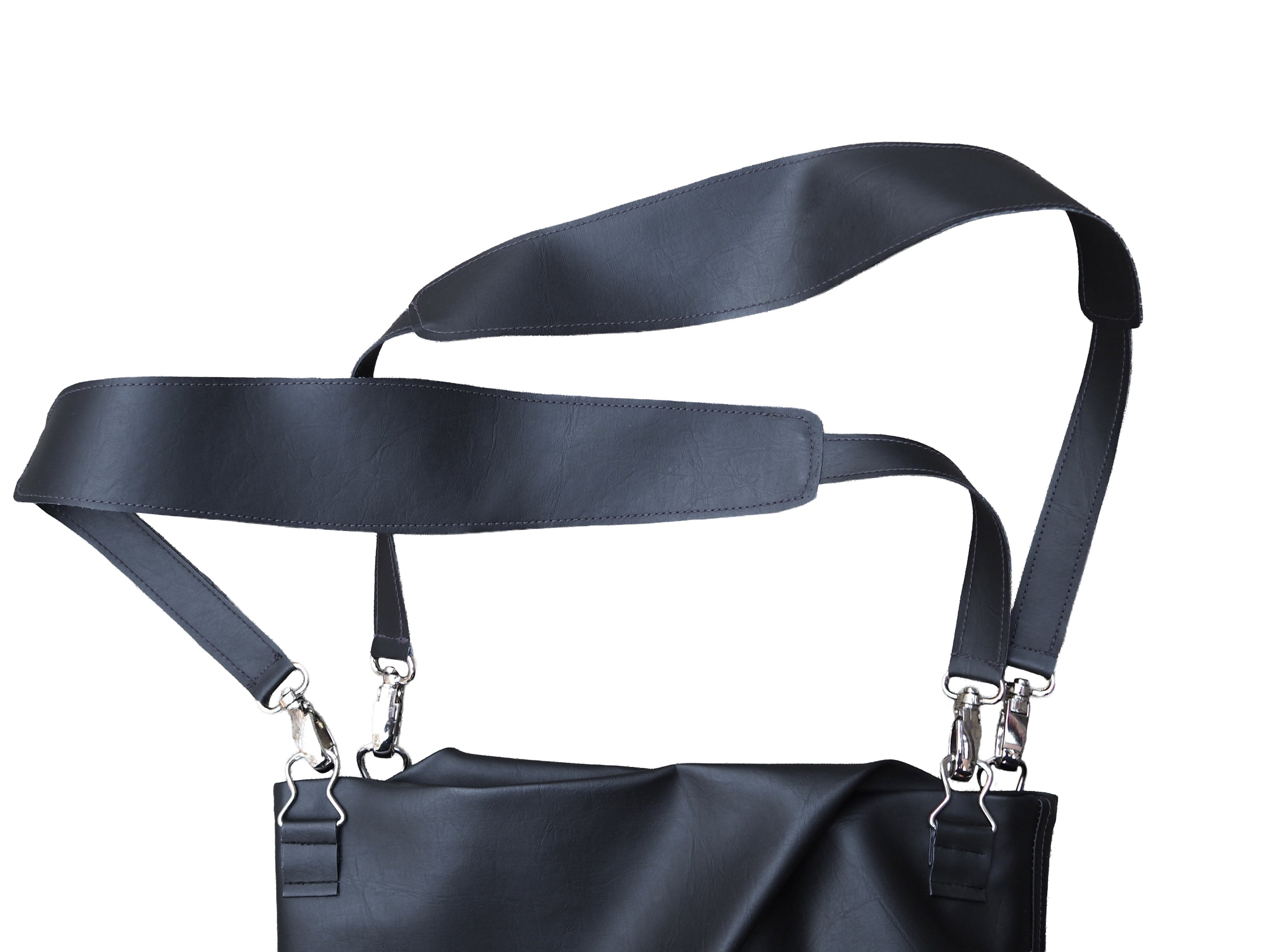 Draped leather bag - Black