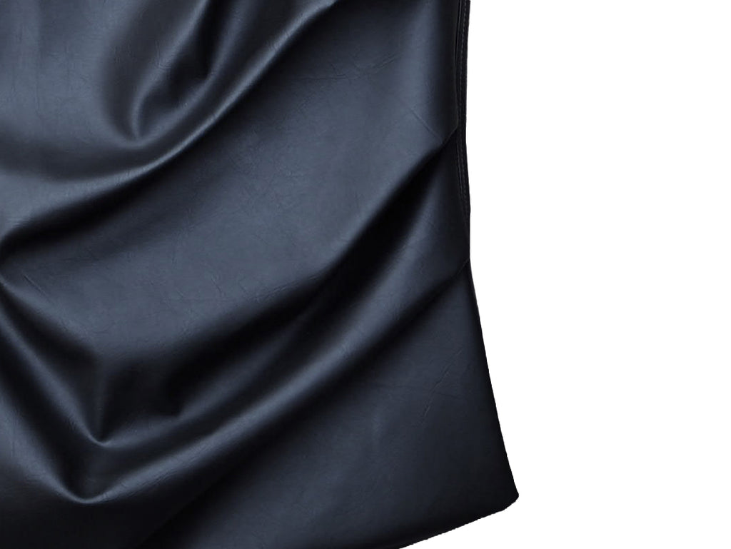 Draped leather bag - Black