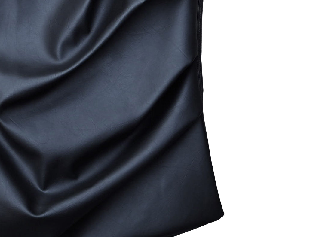 Draped leather bag - Black