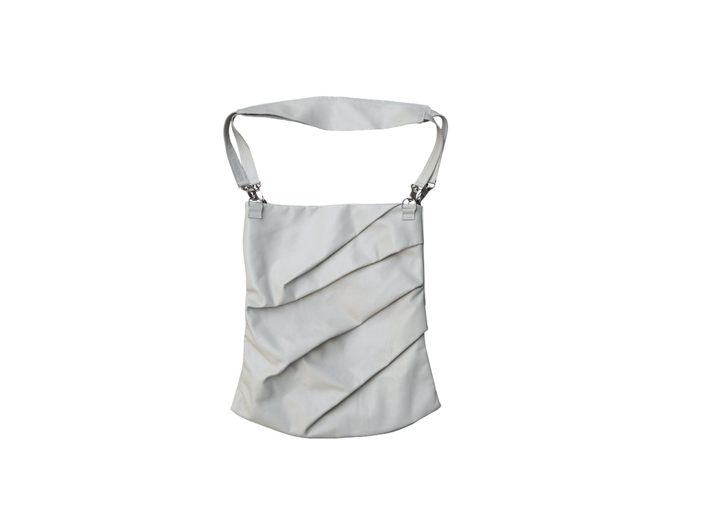 Draped leather bag - Cream