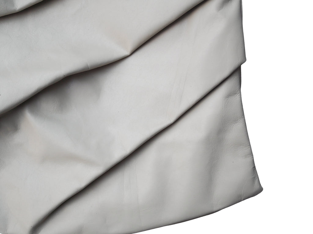 Draped leather bag - Cream