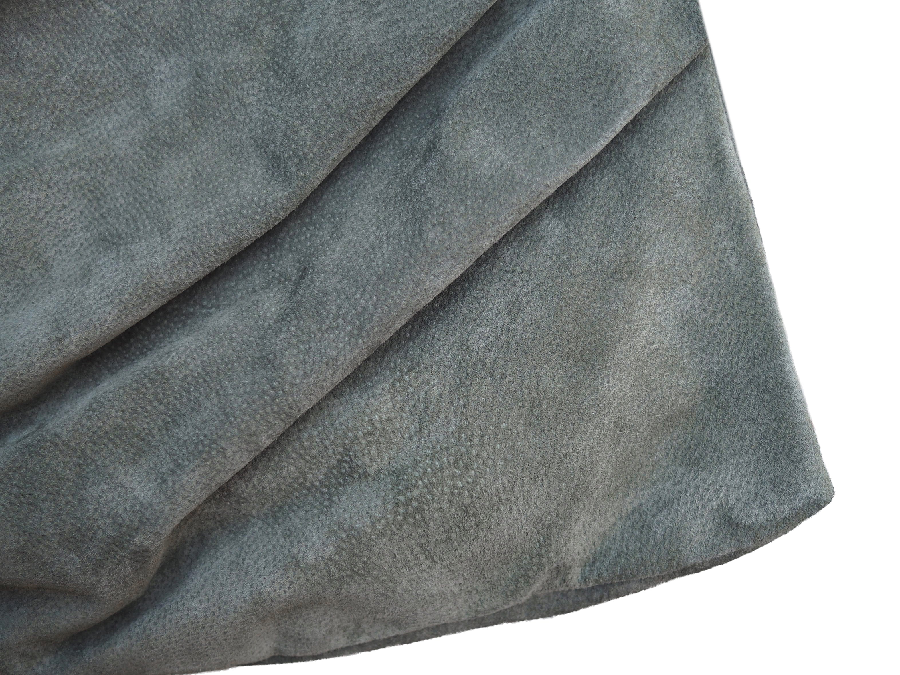 Draped leather bag - verdigris suede