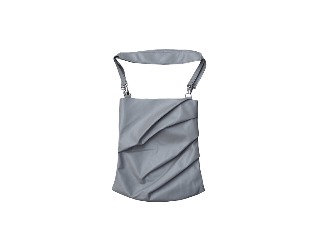 Draped leather bag - Grey