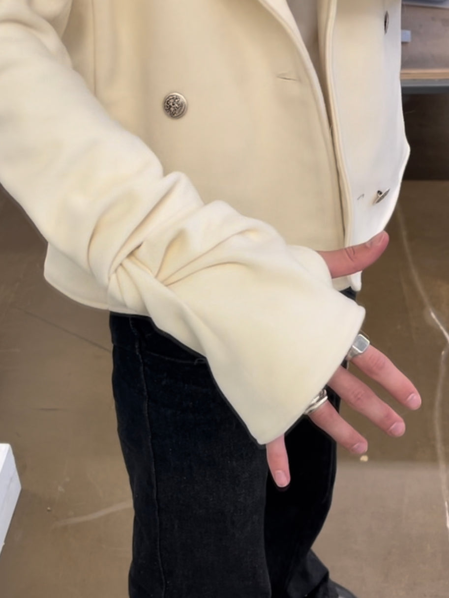 Knotted sleeves wool jacket