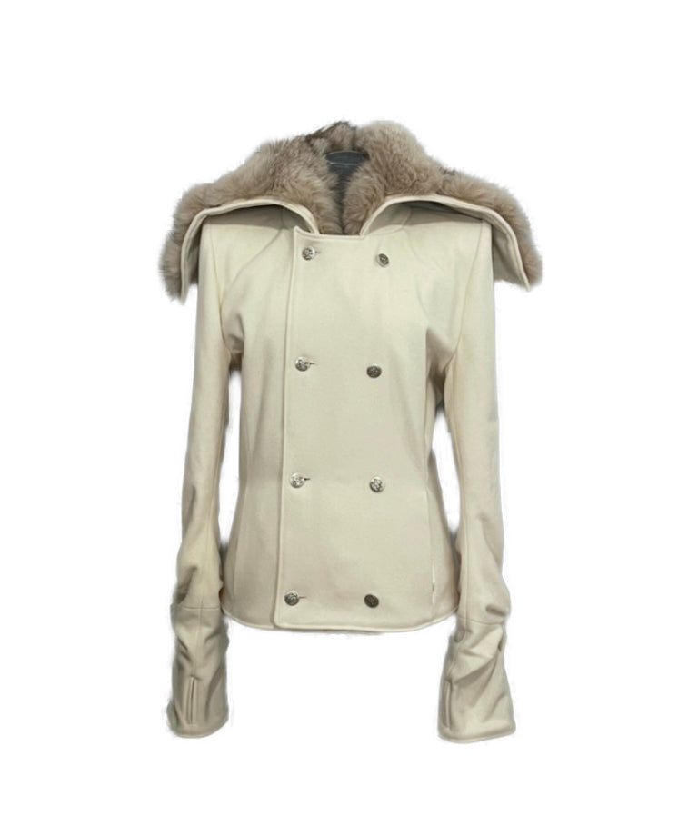 Knotted sleeves wool jacket
